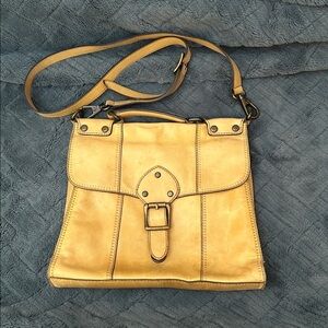 Fossil Yellow Leather Crossbody Bag